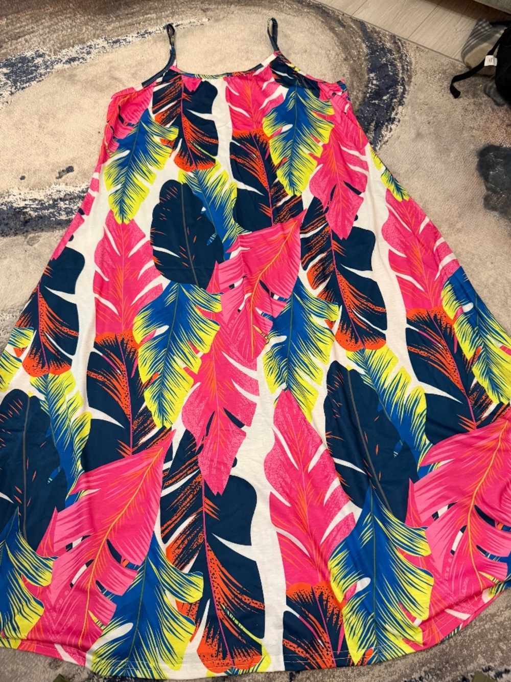 SHEIN Curve 3XL Tropical Leaf Maxi Dress 3XL